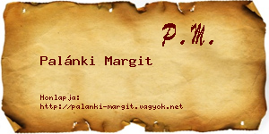 Palánki Margit névjegykártya